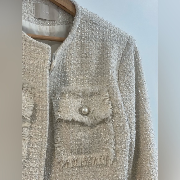 Basic Ivory Tweed Jacket - Picture 11 of 14